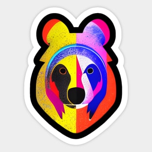 Pop Art Bear Face Sticker